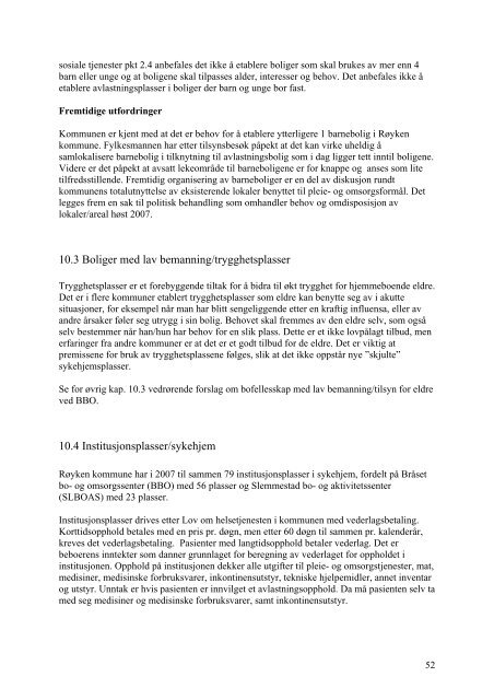 Pleie- og omsorgsplan for Røyken kommune 2008 - 2018