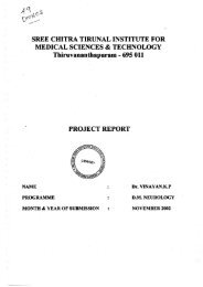 SREE CHITRA TIRUNAL INSTITUTE FOR MEDICAL SCIENCES ...