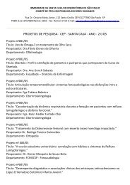 PROJETOS DE PESQUISA - CEP - SANTA CASA - ANO - 2 0 05