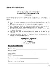 Business Self-Inspection Form: CITY OF COLDWATER FIRE ...