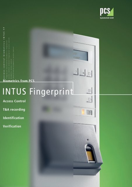 INTUS Fingerprint - PCS Systemtechnik GmbH