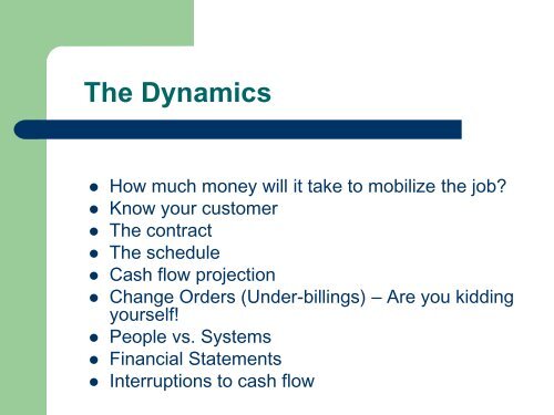 Managing Cash Flow on Construction Projects