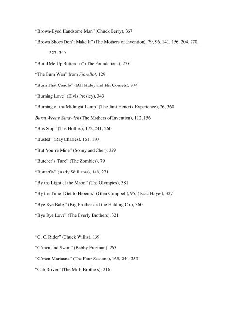 Index of Titles Abbey Road (The Beatles) - Oxford University Press