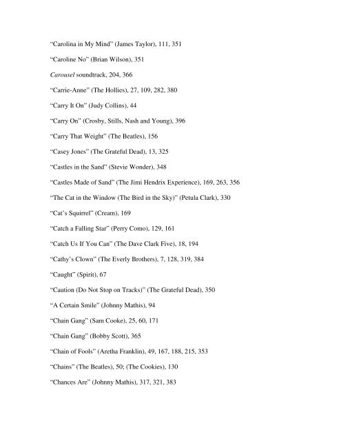 Index of Titles Abbey Road (The Beatles) - Oxford University Press