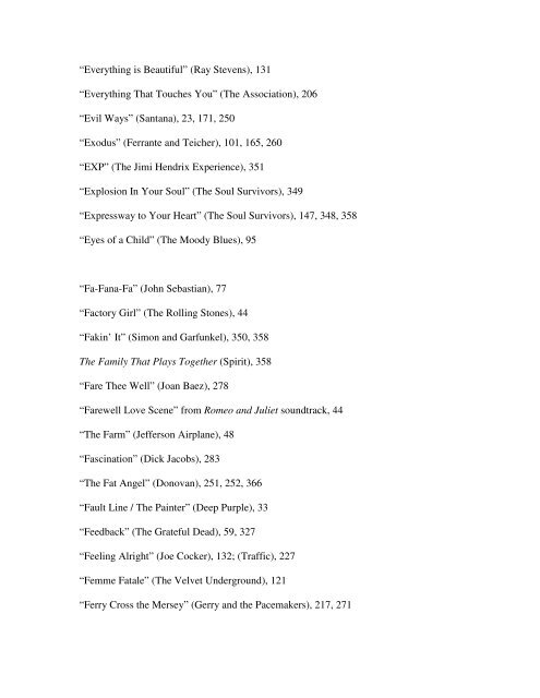 Index of Titles Abbey Road (The Beatles) - Oxford University Press