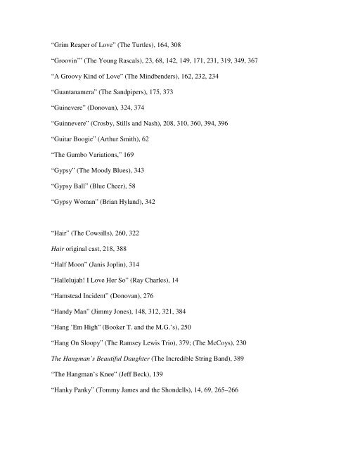 Index of Titles Abbey Road (The Beatles) - Oxford University Press