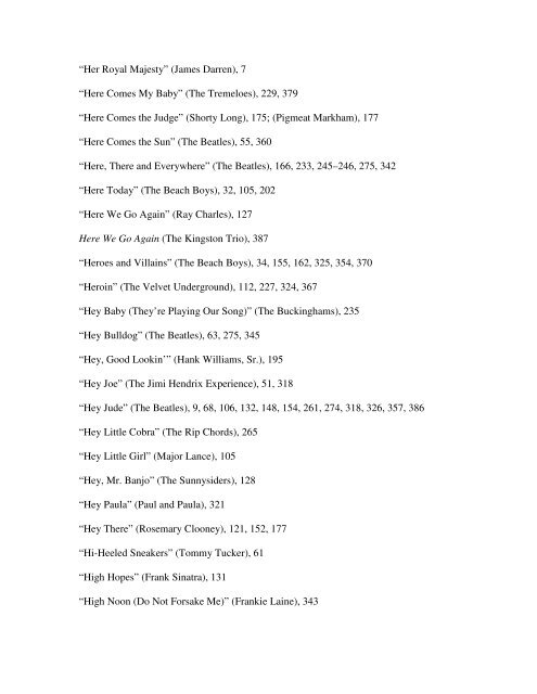 Index of Titles Abbey Road (The Beatles) - Oxford University Press