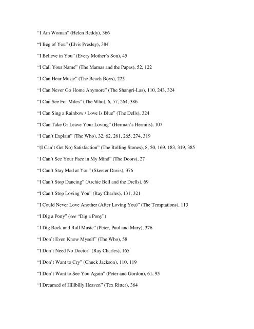 Index of Titles Abbey Road (The Beatles) - Oxford University Press