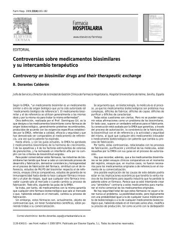Farmacia Hospitalaria Vol. 33 NÂº4 - Julio/Agosto 2009 - Cemefar
