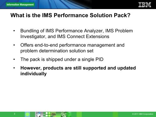 IMS Performance Solution Pack - SpDUG