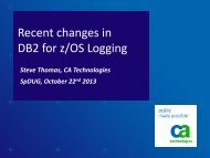 Recent changes in DB2 for z/OS Logging
