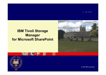 IBM Tivoli Storage Manager for Microsoft SharePoint