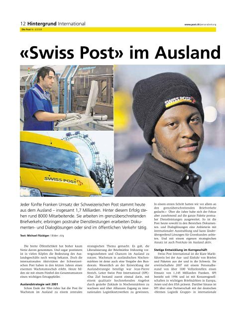 «Die Post» - Personalzeitung - Die Schweizerische Post