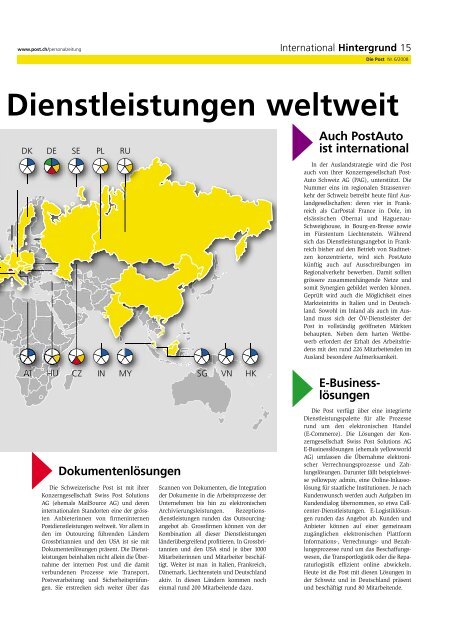 «Die Post» - Personalzeitung - Die Schweizerische Post