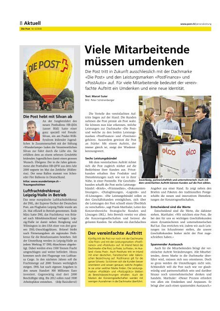 «Die Post» - Personalzeitung - Die Schweizerische Post