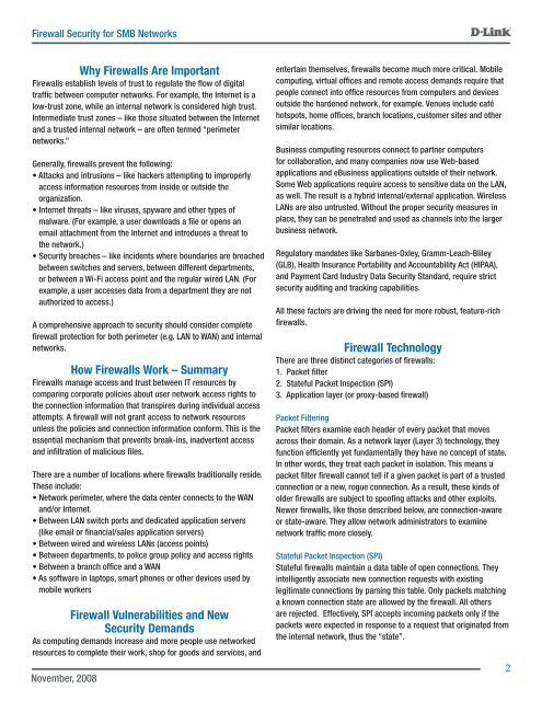 Firewall Security for SMB Networks