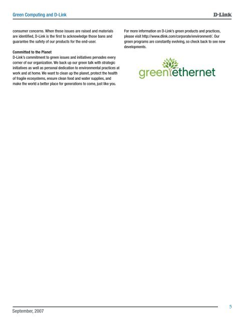 Green Computing and D-Link