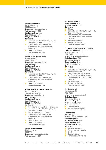 Handbuch Versandhandel Schweiz - Die Schweizerische Post