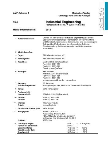 P Industrial Engineering - REFA Bundesverband eV