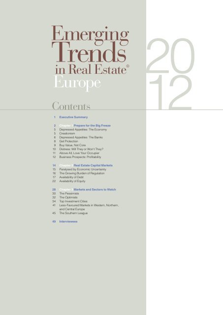 Emerging Trends in Real Estate® Europe 2012 - PwC