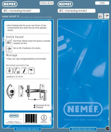 WC-insteekgrendel WC-insteekgrendel - Nemef