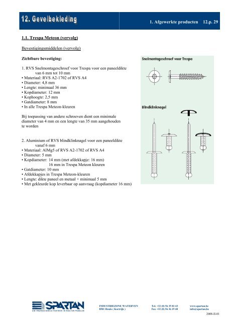 1. Afgewerkte producten 12.p. 01 1.1. Trespa Meteon Trespa ...