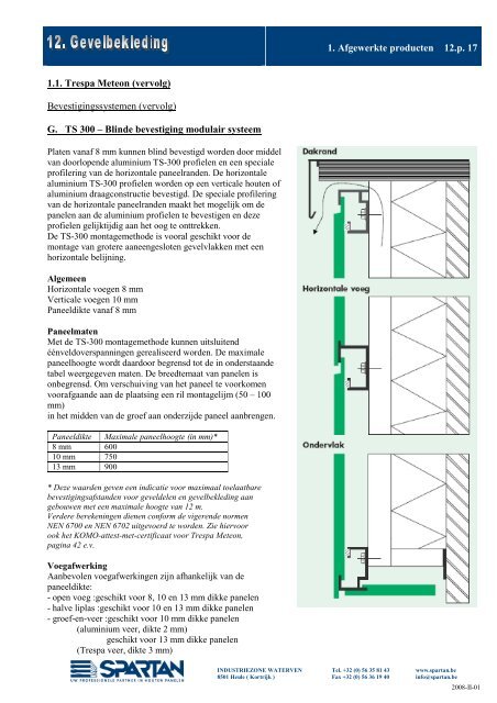 1. Afgewerkte producten 12.p. 01 1.1. Trespa Meteon Trespa ...