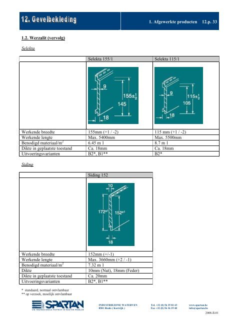 1. Afgewerkte producten 12.p. 01 1.1. Trespa Meteon Trespa ...