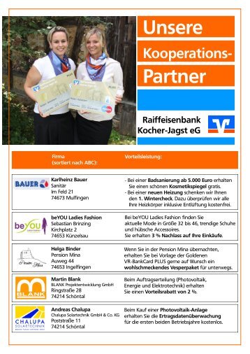 Unsere Partner - Raiffeisenbank Kocher-Jagst eG