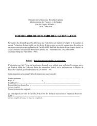 FORMULAIRE DE DEMANDE DE L’ATTESTATION