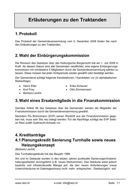 Bulletin Nr. 47 (Mai 2009) - Gemeinde Ried b. Kerzers