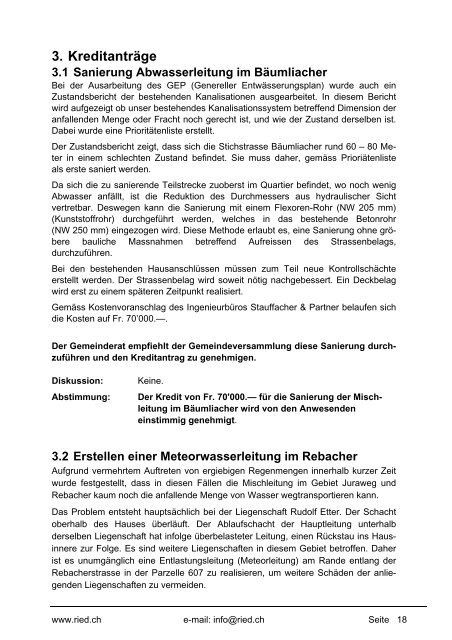 Bulletin Nr. 47 (Mai 2009) - Gemeinde Ried b. Kerzers