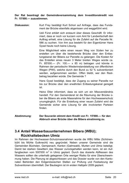 Bulletin Nr. 47 (Mai 2009) - Gemeinde Ried b. Kerzers