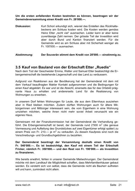 Bulletin Nr. 47 (Mai 2009) - Gemeinde Ried b. Kerzers