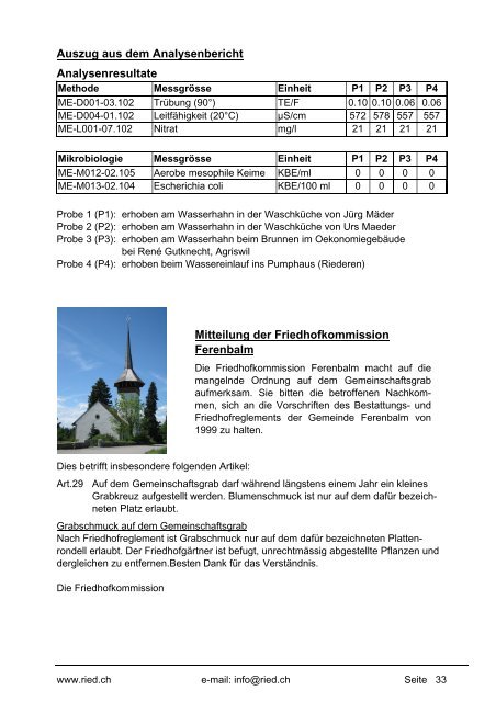 Bulletin Nr. 47 (Mai 2009) - Gemeinde Ried b. Kerzers