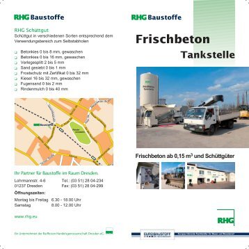 Frischbeton Tankstelle - bei der RHG