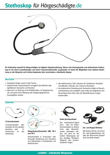 Infobroschüre zum Stethoskop für Hörgeschädigte - research ...