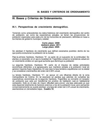 III Bases y Criterios de Ordenamiento