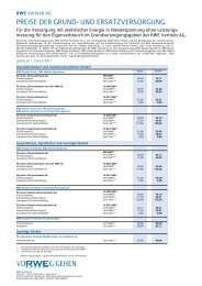 PREISE DER GRUND- UND ERSATZVERSORGUNG. - RWE