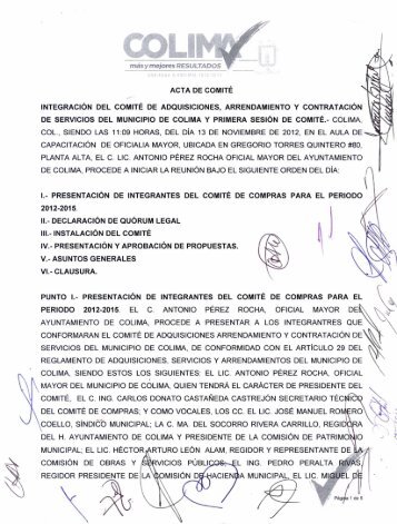 más y mejores RESULTADOS ACTA DE COMITÉ ... - Colima