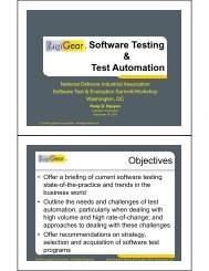 & Test Automation Objectives