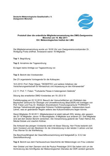 Deutsche Meteorologische Gesellschaft eV - DMG-München