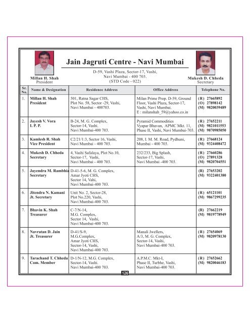 Jain J agruti Centre - Navi Mumbai - Jainjagruti.com