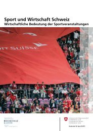 Wirtschaftliche Bedeutung der Sportveranstaltungen in der Schweiz