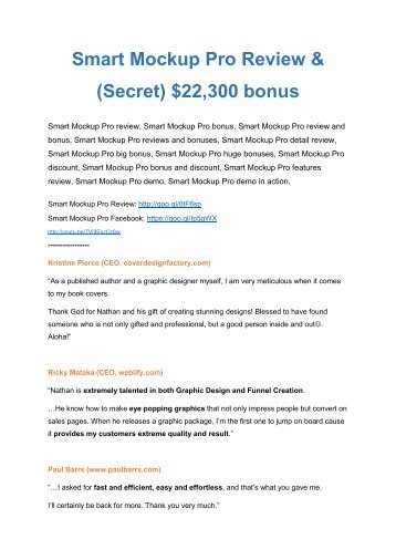  Smart Mock Up Pro Review and Premium $14,700 Bonus