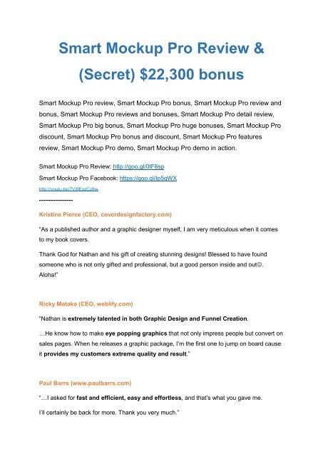  Smart Mock Up Pro Review and Premium $14,700 Bonus