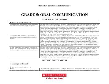 GRADE 5: ORAL COMMUNICATION - Scholastic Education