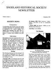 SNODLAND HISTORICAL SOCIETY NEWSLETTER