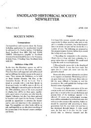 SNODLAND HISTORICAL SOCIETY NEWSLETTER