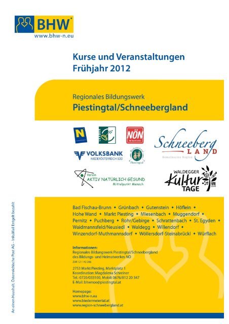 Kurse und Veranstaltungen Frühjahr 2012 - Wöllersdorf-Steinabrückl